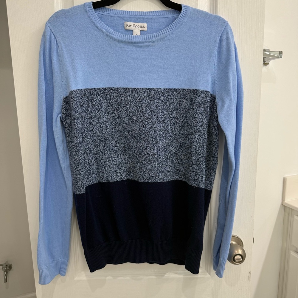 Kim Rogers Navy color block Size Large Sweater